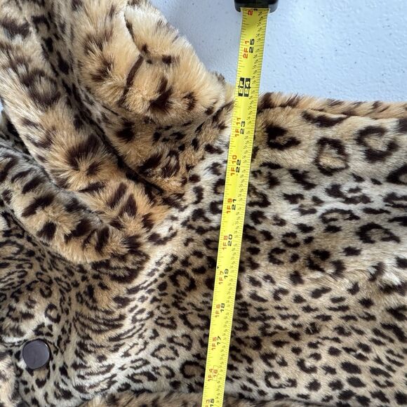 Pamela Mccoy 1X Plus Coat L Large Leopard Cheetah Faux Fur Winter Coat Soft NICE - Picture 13 of 15
